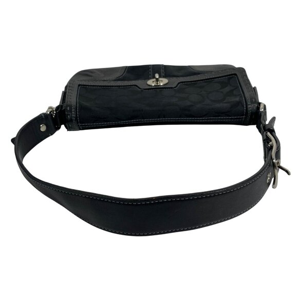 VTG Coach Signature Logo Black Canvas & Leather Shoulder Hand Bag 11574 + Tag - Picture 5 of 16